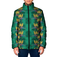 Hawaii Waikiki King Padded Jacket Green Quilt With Pua Manu LT05 Men Green - Polynesian Pride