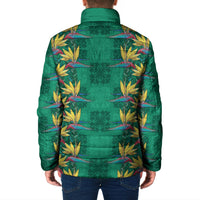 Hawaii Waikiki King Padded Jacket Green Quilt With Pua Manu LT05 - Polynesian Pride