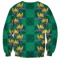 Hawaii Waikiki King Sweatshirt Green Quilt With Pua Manu LT05 - Polynesian Pride