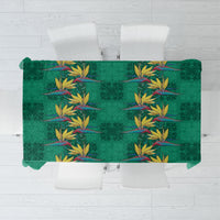 Hawaii Waikiki King Tablecloth Green Quilt With Pua Manu LT05 Green - Polynesian Pride
