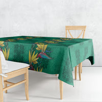 Hawaii Waikiki King Tablecloth Green Quilt With Pua Manu LT05 - Polynesian Pride