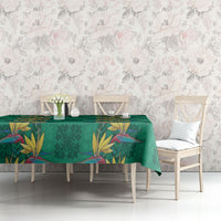 Hawaii Waikiki King Tablecloth Green Quilt With Pua Manu LT05 - Polynesian Pride