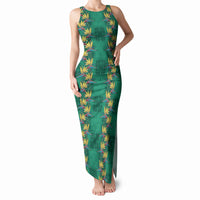 Hawaii Waikiki King Tank Maxi Dress Green Quilt With Pua Manu LT05 Women Green - Polynesian Pride