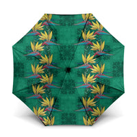 Hawaii Waikiki King Umbrella Green Quilt With Pua Manu LT05 One Size Folded 11.42 inch Opened Diameter 37.4 inch Green - Polynesian Pride