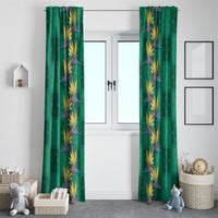 Hawaii Waikiki King Window Curtain Green Quilt With Pua Manu LT05 - Polynesian Pride