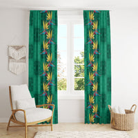 Hawaii Waikiki King Window Curtain Green Quilt With Pua Manu LT05 - Polynesian Pride