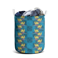Hawaii Waikiki King Laundry Basket Blue Quilt With Pua Manu LT05 - Polynesian Pride