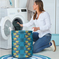 Hawaii Waikiki King Laundry Basket Blue Quilt With Pua Manu LT05 - Polynesian Pride