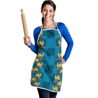 Hawaii Waikiki King Apron Blue Quilt With Pua Manu LT05 - Polynesian Pride