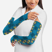 Hawaii Waikiki King Arm Sleeves Blue Quilt With Pua Manu LT05 - Polynesian Pride