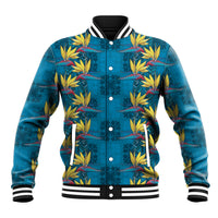 Hawaii Waikiki King Baseball Jacket Blue Quilt With Pua Manu LT05 Unisex Blue - Polynesian Pride