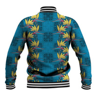 Hawaii Waikiki King Baseball Jacket Blue Quilt With Pua Manu LT05 - Polynesian Pride