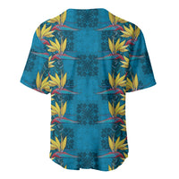 Hawaii Waikiki King Baseball Jersey Blue Quilt With Pua Manu LT05 - Polynesian Pride