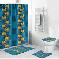 Hawaii Waikiki King Bathroom Set Blue Quilt With Pua Manu LT05 Bathroom Set (4 pcs) Blue - Polynesian Pride