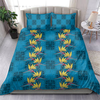 Hawaii Waikiki King Bedding Set Blue Quilt With Pua Manu LT05 - Polynesian Pride