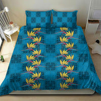 Hawaii Waikiki King Bedding Set Blue Quilt With Pua Manu LT05 - Polynesian Pride