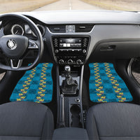 Hawaii Waikiki King Car Mats Blue Quilt With Pua Manu LT05 Set 2pcs - Front Blue - Polynesian Pride