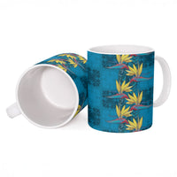 Hawaii Waikiki King Ceramic Mug Blue Quilt With Pua Manu LT05 - Polynesian Pride