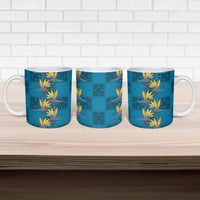 Hawaii Waikiki King Ceramic Mug Blue Quilt With Pua Manu LT05 - Polynesian Pride