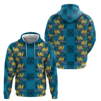 Hawaii Waikiki King Hoodie Blue Quilt With Pua Manu LT05 - Polynesian Pride