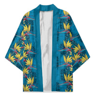Hawaii Waikiki King Kimono Blue Quilt With Pua Manu LT05 Unisex Blue - Polynesian Pride