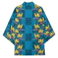 Hawaii Waikiki King Kimono Blue Quilt With Pua Manu LT05 - Polynesian Pride
