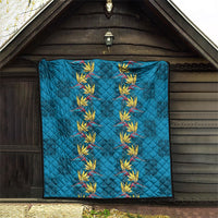 Hawaii Waikiki King Quilt Blue Quilt With Pua Manu LT05 - Polynesian Pride