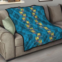 Hawaii Waikiki King Quilt Blue Quilt With Pua Manu LT05 - Polynesian Pride