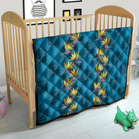 Hawaii Waikiki King Quilt Blue Quilt With Pua Manu LT05 - Polynesian Pride