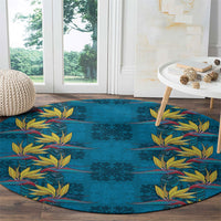 Hawaii Waikiki King Round Carpet Blue Quilt With Pua Manu LT05 - Polynesian Pride