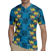 Hawaii Waikiki King Rugby Jersey Blue Quilt With Pua Manu LT05 - Polynesian Pride