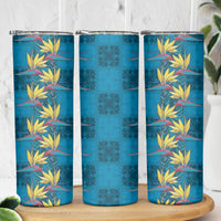 Hawaii Waikiki King Skinny Tumbler Blue Quilt With Pua Manu LT05 - Polynesian Pride