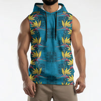 Hawaii Waikiki King Sleeveless Hoodie Blue Quilt With Pua Manu LT05 - Polynesian Pride