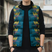 Hawaii Waikiki King Sleeveless Puffer Jacket Blue Quilt With Pua Manu LT05 - Polynesian Pride