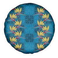 Hawaii Waikiki King Spare Tire Cover Blue Quilt With Pua Manu LT05 - Polynesian Pride