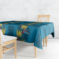 Hawaii Waikiki King Tablecloth Blue Quilt With Pua Manu LT05 - Polynesian Pride