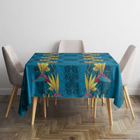 Hawaii Waikiki King Tablecloth Blue Quilt With Pua Manu LT05 - Polynesian Pride