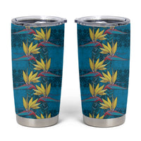 Hawaii Waikiki King Tumbler Cup Blue Quilt With Pua Manu LT05 Blue - Polynesian Pride