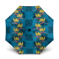 Hawaii Waikiki King Umbrella Blue Quilt With Pua Manu LT05 One Size Folded 11.42 inch Opened Diameter 37.4 inch Blue - Polynesian Pride