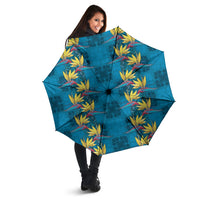 Hawaii Waikiki King Umbrella Blue Quilt With Pua Manu LT05 - Polynesian Pride