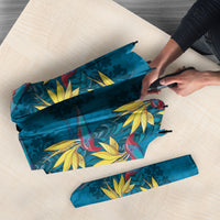 Hawaii Waikiki King Umbrella Blue Quilt With Pua Manu LT05 - Polynesian Pride