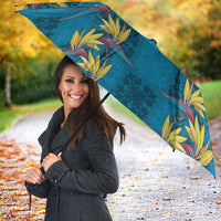 Hawaii Waikiki King Umbrella Blue Quilt With Pua Manu LT05 - Polynesian Pride