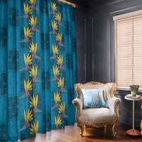 Hawaii Waikiki King Window Curtain Blue Quilt With Pua Manu LT05 - Polynesian Pride