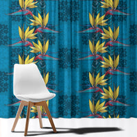 Hawaii Waikiki King Window Curtain Blue Quilt With Pua Manu LT05 - Polynesian Pride