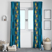 Hawaii Waikiki King Window Curtain Blue Quilt With Pua Manu LT05 - Polynesian Pride