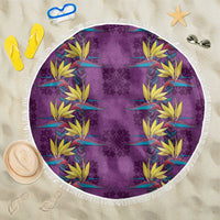Hawaii Waikiki King Beach Blanket Purple Quilt With Pua Manu LT05 One Size 150cm Purple - Polynesian Pride