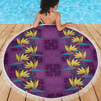 Hawaii Waikiki King Beach Blanket Purple Quilt With Pua Manu LT05 - Polynesian Pride