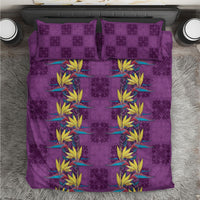 Hawaii Waikiki King Bedding Set Purple Quilt With Pua Manu LT05 Purple - Polynesian Pride