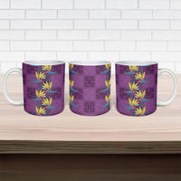 Hawaii Waikiki King Ceramic Mug Purple Quilt With Pua Manu LT05 - Polynesian Pride