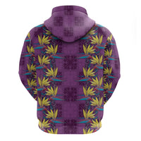 Hawaii Waikiki King Hoodie Purple Quilt With Pua Manu LT05 - Polynesian Pride